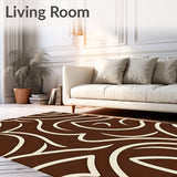 Classic Wave Motif with Flowing Lines and Subtle Modern Accents(Brown)