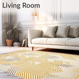 Cream & Beige Zigzag Area(Gold)
