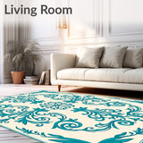 Damask Flourish Elegant Scrollwork Traditional European Style (Beige)