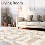 Neutral Harmony Geometric Beige Woven Accent Area(Beige)