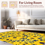 Retro Artistic Sunflower Print(Yellow)
