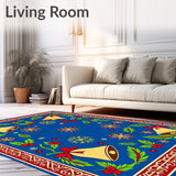 Festive Bells Motif with Snowflake and Holly Leaf Accents(Blue)