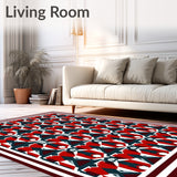 Interlocking Lattice with Bold Contrast Design(Red)