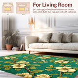 Ultra Soft Area Rug, Non Slip, Stain Resistant, Washable Area Rugs for Living Room, Bedroom, Boho Jungle Floral(Green)