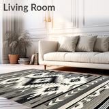 Desert Shadow Native Inspired Geometric Area With Tribal Accents(Black)