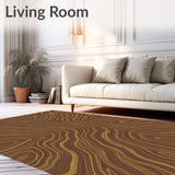 Modern Abstract Ripple Featuring Subtle Metallic Highlights(Brown)
