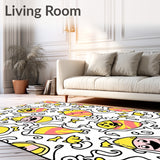 Frosted Corn Swirl with Playful Bones and Trickster Faces(Yellow)