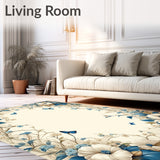 Oval Azure Bloom Floral Beige and(Beige)