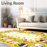 Emotions Garden Kids Area Rug for Understanding Feelings(Yellow)