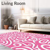 Swirl Medallion Abstract Twisted Knot Decorative Flooring(Pink)