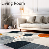 Contemporary Minimalist Area With Dynamic Abstract Geometric Design(Gray)