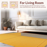 Ultra Soft Area Rug, Non Slip, Stain Resistant, Washable Area Rugs for Living Room, Bedroom, Round Non-Slip Decorative(Yellow)