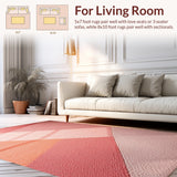 Ultra Soft Area Rug, Non Slip, Stain Resistant, Washable Area Rugs for Living Room, Bedroom, Modern Geometric 3D Texture(Pink)