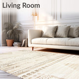 Boho Chic Area Textured Geometric Design(Beige)