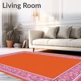 Elegant Swirl Damask Nouveau Transitional Sophisticated Embellished(Orange)