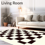 Modern Checker with Cream and Chocolate Tones(Black)