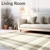 Chic Plaid Area Contemporary Beige & Taupe Weave(Beige)