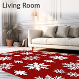 Yuletide Celebration Accent Snowflake Hallway Throw(Red)