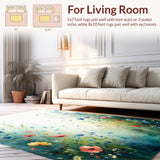 Watercolor Meadow Floral Vibrant Nature(Blue)