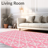 Interlocking Trellis Motif with Subtle Lattice Accents and Vintage Charm(Pink)