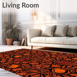 Ornate Autumnal Foliage Design with Stylized Seed(Black)