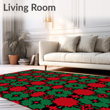 Winter Cabin Plaid Interlocking With Nordic Embellishments(Red)