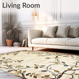 Heirloom Style Faded Botanical Area for Comfort(Beige)