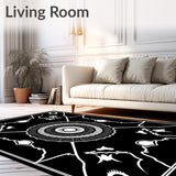 Celestial Starburst Motif with Abstract Interlocking Lines(Black)