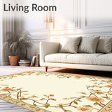 Stylish Beige Kitchen Durable Non Slip Runner with Floral Motif(Beige)