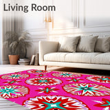 Festive Nordic Starburst Interlocking Medallion Holiday Accent(Pink)