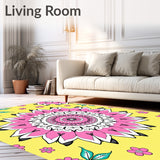 Inspired Symmetrical Botanical Motif with Petal Details(Yellow)