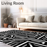 Abstract Maze Featuring Interlocking Angular Paths(Black)