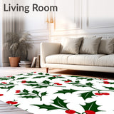 Yuletide Holly Berry Vine Hallway Anti Slip Backing(Green)