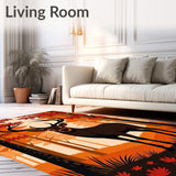 Autumn Woodland Stag Semicircular Welcome Entrance(Orange)