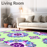 Enchanted Garden Floral Medallion Shag Luxury Comfort Dream (Green)