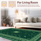 Ultra Soft Area Rug, Non Slip, Stain Resistant, Washable Area Rugs for Living Room, Bedroom, Mystical Celestial Cat(Green)