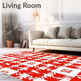 Harvest Lattice Decorative Farmhouse Plaid Buffalo Checkered(Red)