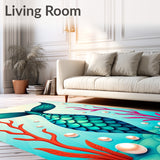 Enchanted Mermaid Tail Scales Ocean Waves Underwater Magic (Blue)