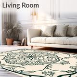 Artisan Lattice Enhanced by Ornamental Floral Scrollwork (Beige)