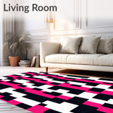 Classic Checkered with Bold Contrasting Stripes and Crisp Lines(Black)