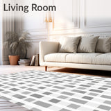 Modern Buffalo Check Interlocking Plaid Floor Art(Gray)