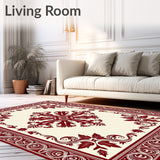 Classic Seasonal Damask with Elegant Scrollwork and Leafy Flourishes(Cream)