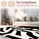 Graphic Zebra Striped Decor Contemporary Floor Art(Gray)