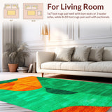 Ultra Soft Area Rug, Non Slip, Stain Resistant, Washable Area Rugs for Living Room, Bedroom, Modern Abstract Faux Wool(Green)