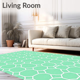 Hexagonal Honeycomb Tessellation Modern Accent(Green)
