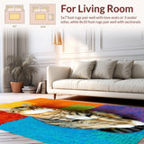 Ultra Soft Area Rug, Non Slip, Stain Resistant, Washable Area Rugs for Living Room, Bedroom, Cat Themed Welcome Doormat(Blue)