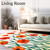 Harvest Season Poppy Meadow Floral with Autumn Blooms(Orange)