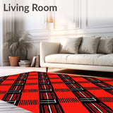 Rustic Cabin Plaid With Twisted Stripe Detailing(Red)