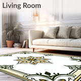 Velvety Inspired Medallion with Intricate Borders (Beige)