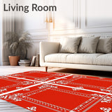 Holiday Patchwork Tartan with Whimsical Snow Crystal Flourishes(Red)